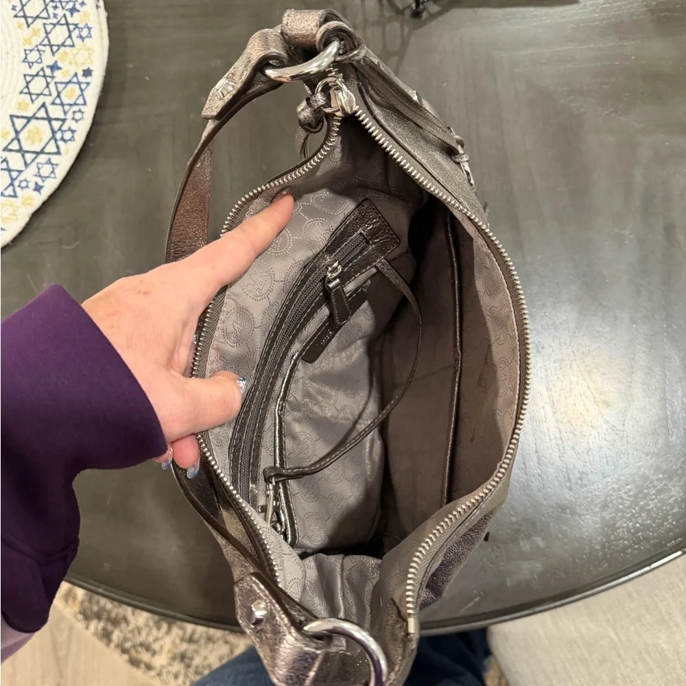 Michael Kors Pewter Metallic Shoulder Bag